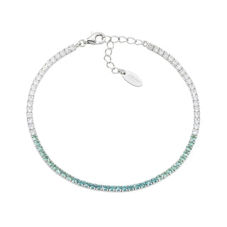 Bracciale Tennis Degradé Verde Acqua con Zirconi