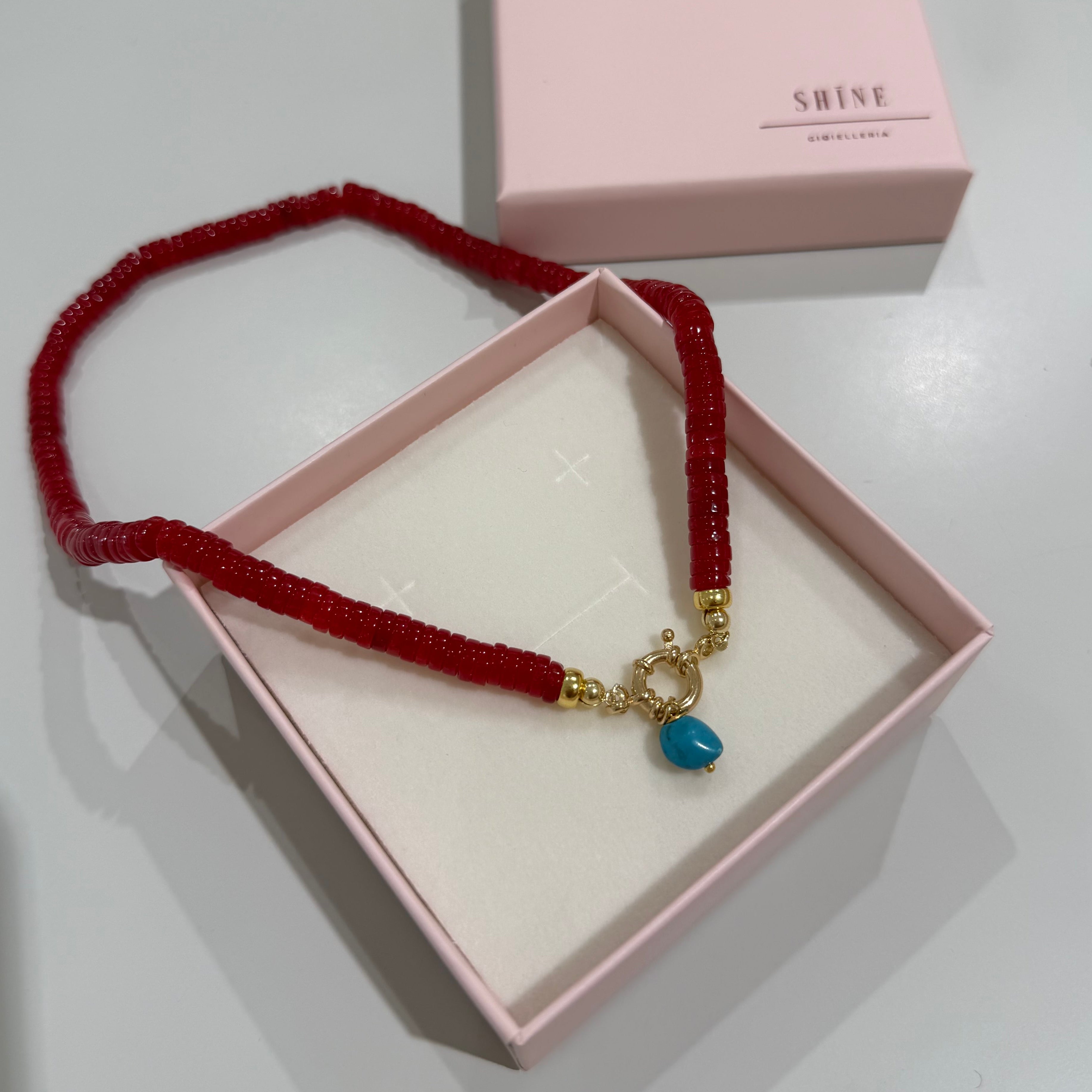 Giada Rubellite- charm turchese in omaggio