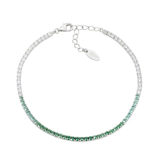 Bracciale Tennis Degradé Verde con Zirconi