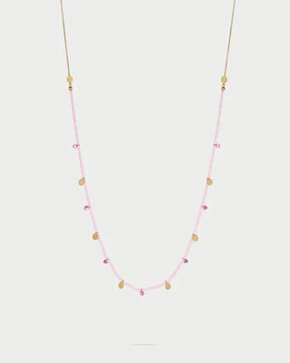Collana con pepite di Zirconi Milky e medagliette
