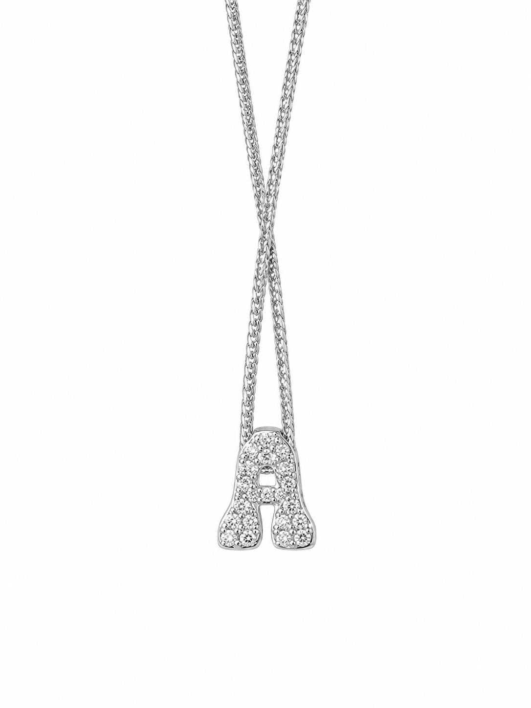 Collana Iniziale Pavé - Silver