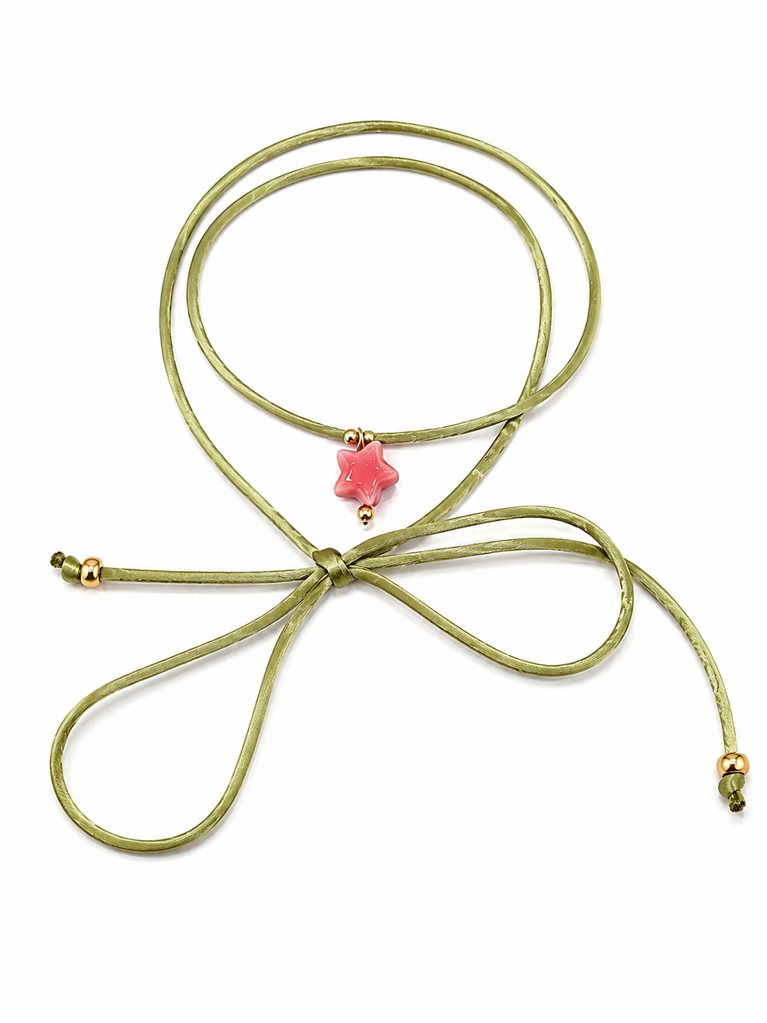 Collana Laccio in Raso con Stella in Ceramica
