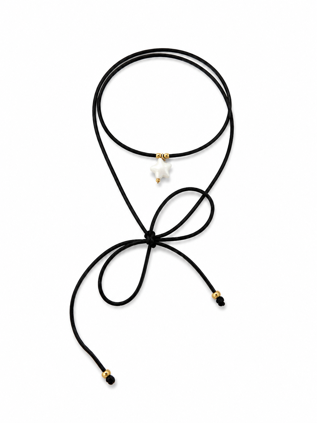 Collana Laccio in Raso con Stella in Ceramica