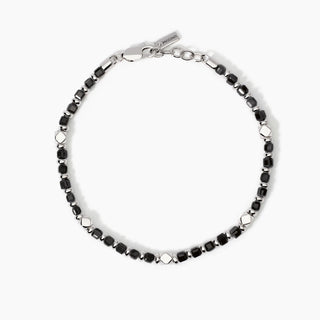 Bracciale da uomo in argento e agata nera