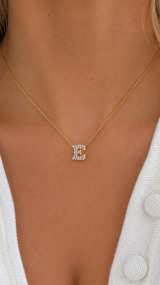 Collana Iniziale Pavé - Gold