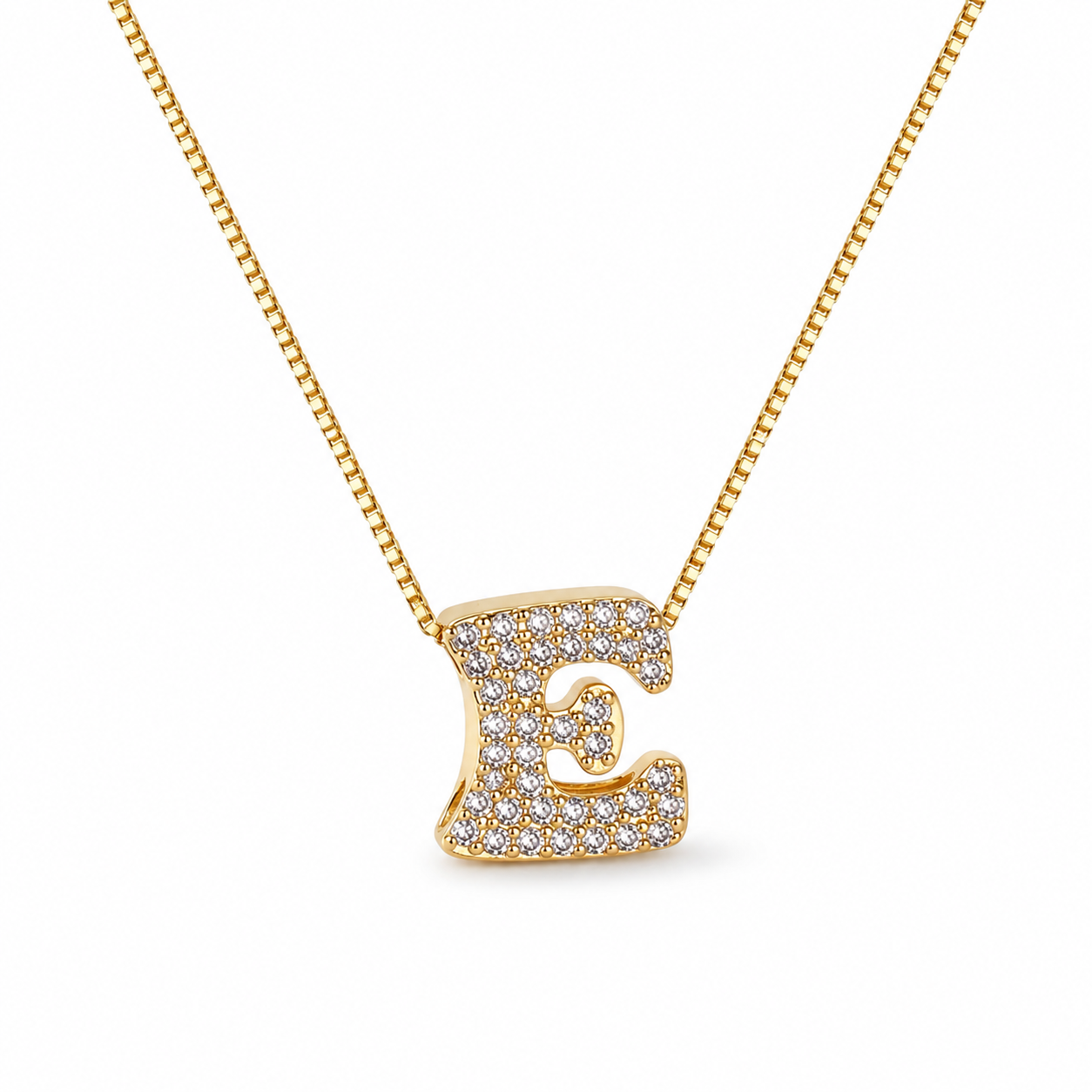 Collana Iniziale Pavé - Gold