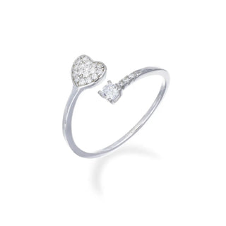 Anello Regolabile con Cuore e Punto Luce - Shine gioielli