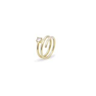 ANELLO SPIRALE E CASTONE CON ZIRCONE - SHAPES - Shine gioielli