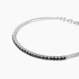 Bracciale con catena groumette e tennis di zirconi MIDNIGHT - Shine gioielli
