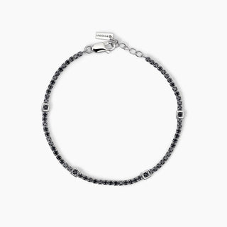 Bracciale tennis in argento con inserti quadrati GENTLEMAN - Shine gioielli