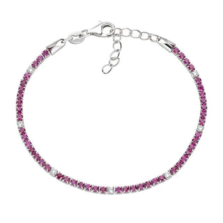 Bracciale Tennis Rodio Zirconi alternati - Shine gioielli