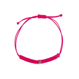BRACCIALE TESSUTO ROSA CON LETTERA - ORO18KT - Shine gioielli