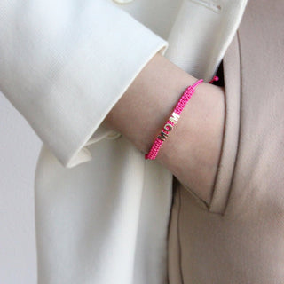 BRACCIALE TESSUTO ROSA MOM - ORO18KT - Shine gioielli