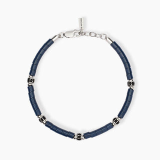 Bracciale uomo con elementi ceramica blu PIT STOP - Shine gioielli