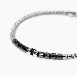 Bracciale uomo con ematite grigia READY - Shine gioielli