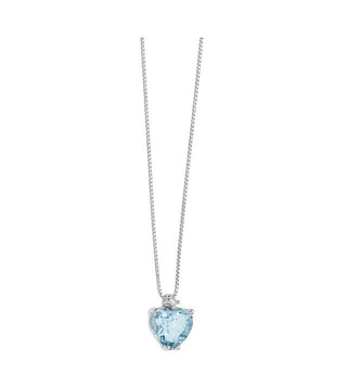 Girocollo in Oro Diamante e Acquamarina Cuore - Shine gioielli