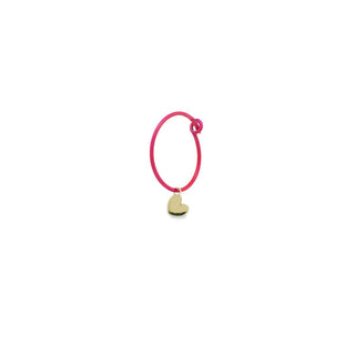 MONO - ORECCHINO CUORE HOOP FUCSIA FLUO - ORO18KT - Shine gioielli