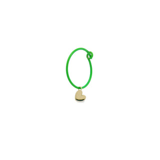 MONO - ORECCHINO CUORE HOOP VERDE FLUO - ORO18KT - Shine gioielli