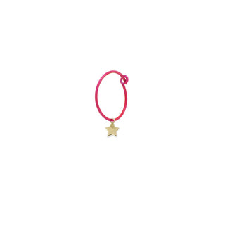 MONO - ORECCHINO STELLA HOOP FUCSIA FLUO - ORO18KT - Shine gioielli