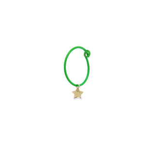 MONO - ORECCHINO STELLA HOOP VERDE FLUO - ORO18KT - Shine gioielli