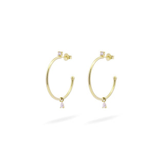 ORECCHINI CERCHIO FILO MINI DROP PENDENTE - SHAPES - Shine gioielli