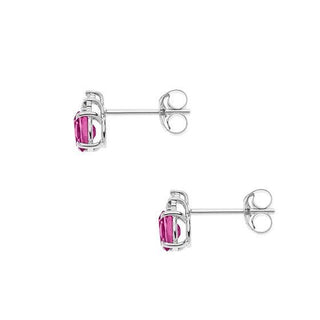 Orecchini in Oro Diamanti e Topazi Rosa ovali - Shine gioielli