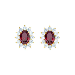 Orecchini Royal Lady Dorati con Zircone Rubino - Shine gioielli
