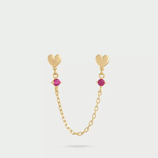 Orecchino double lobo catenella - Shine gioielli